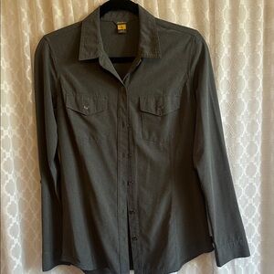 #830 Eddie Bauer Dark Gray Button Down Shirt